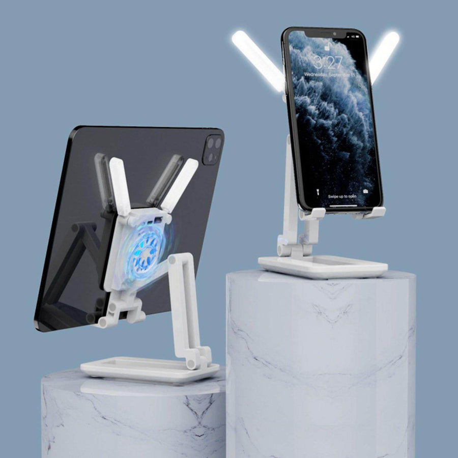 3in1 Selfie Light Adjustable Cooling Fan Phone Holder - Image 9