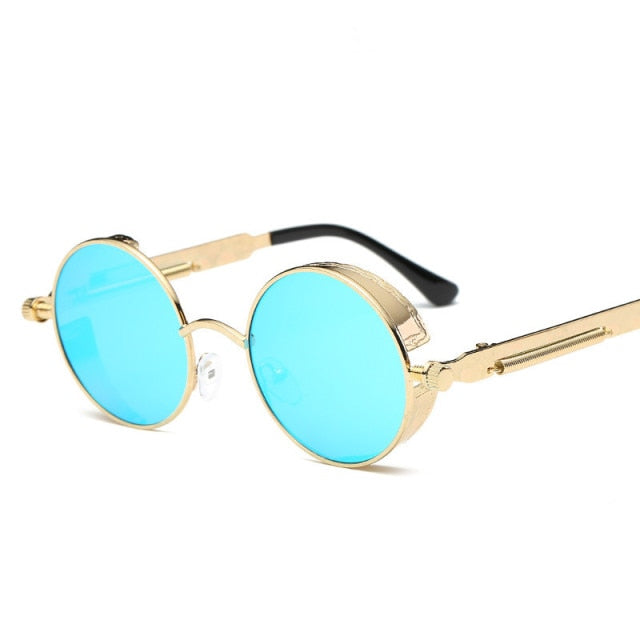 Creative Round Retro Round Metal Sunglasses - Image 13