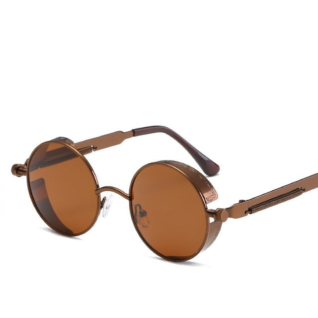 Creative Round Retro Round Metal Sunglasses - Image 5