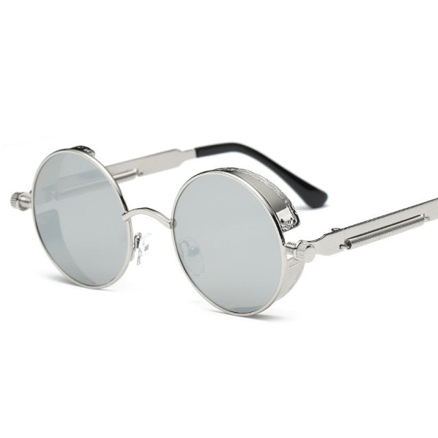 Creative Round Retro Round Metal Sunglasses - Image 4
