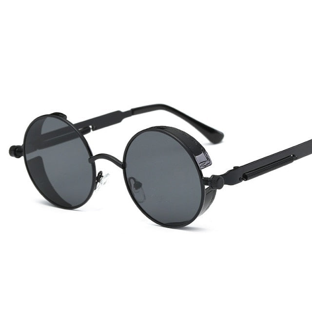 Creative Round Retro Round Metal Sunglasses - Image 2