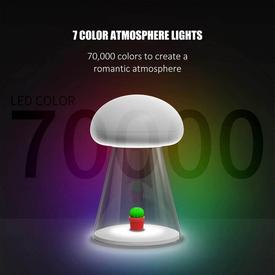 Rechargeable White Cactus USB Mushroom Night Lamp - Image 1