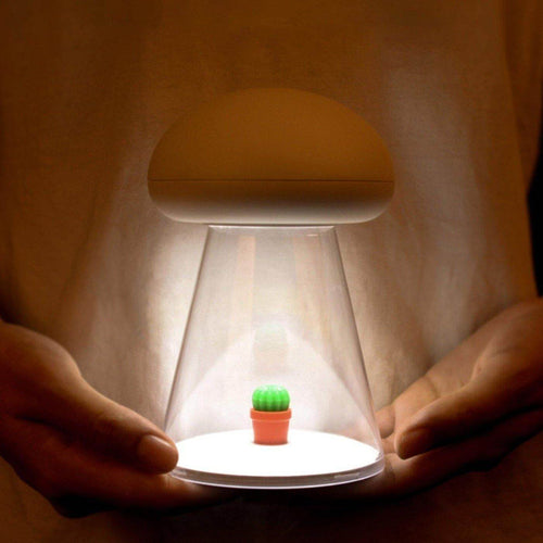 Rechargeable White Cactus USB Mushroom Night Lamp - Image 0