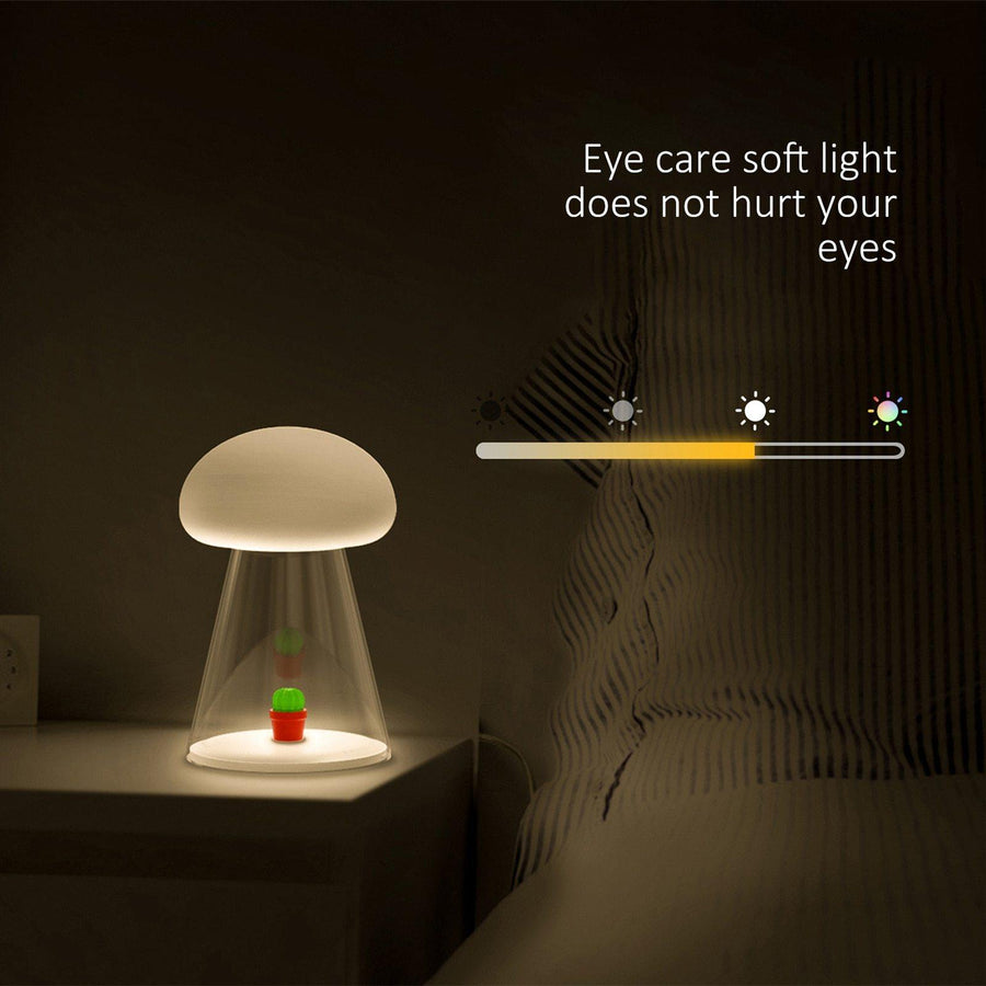 Rechargeable White Cactus USB Mushroom Night Lamp - Image 4