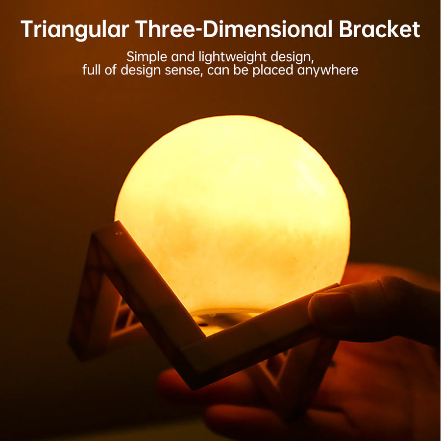 3D Light Touch Switch Rechargeable Moon Night Lamp - Image 2