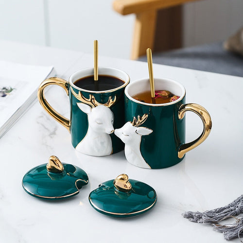 3D Lovely Couple Ceramic Mug Set - Image 0