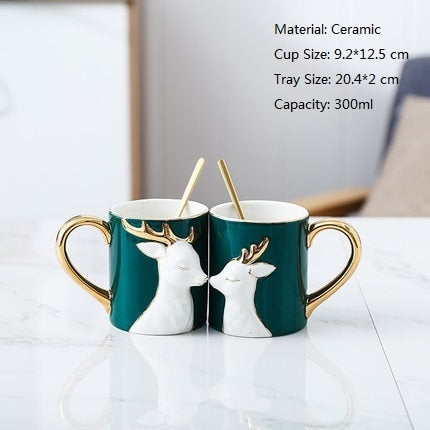 3D Lovely Couple Ceramic Mug Set - Image 2