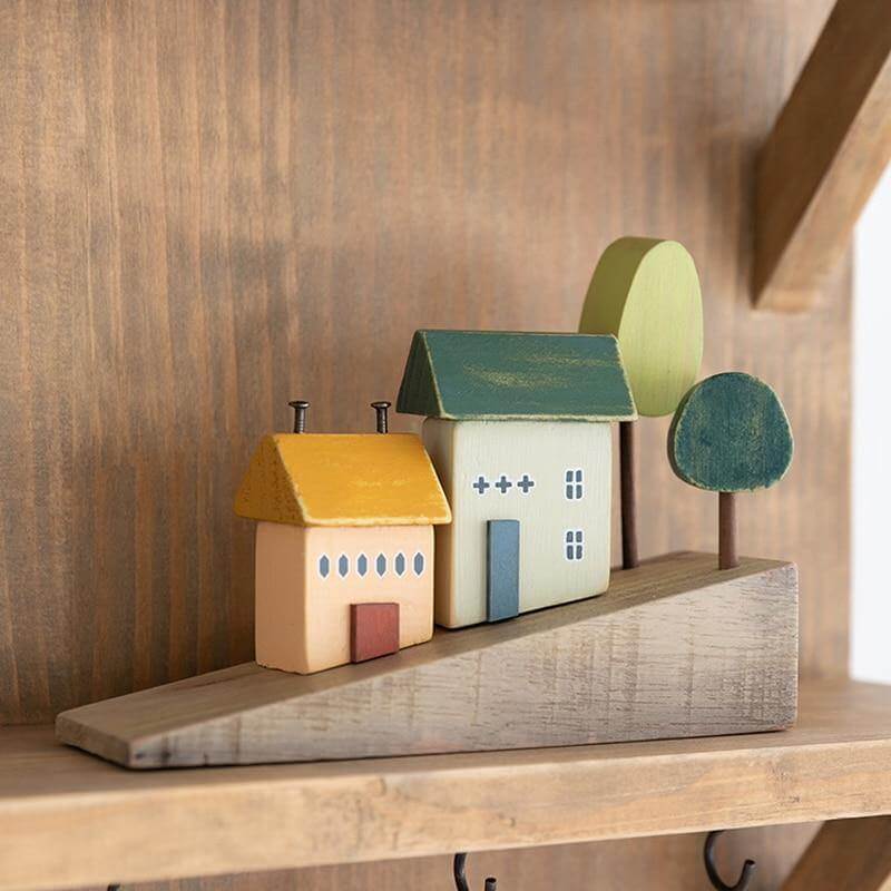 Nordic Wooden Miniature Hilly Neighborhood Home Decor - Image 4