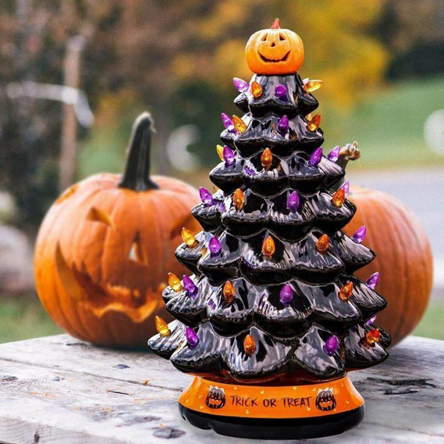 LED Light Halloween Pumpkin Ornament Tree - Image 0