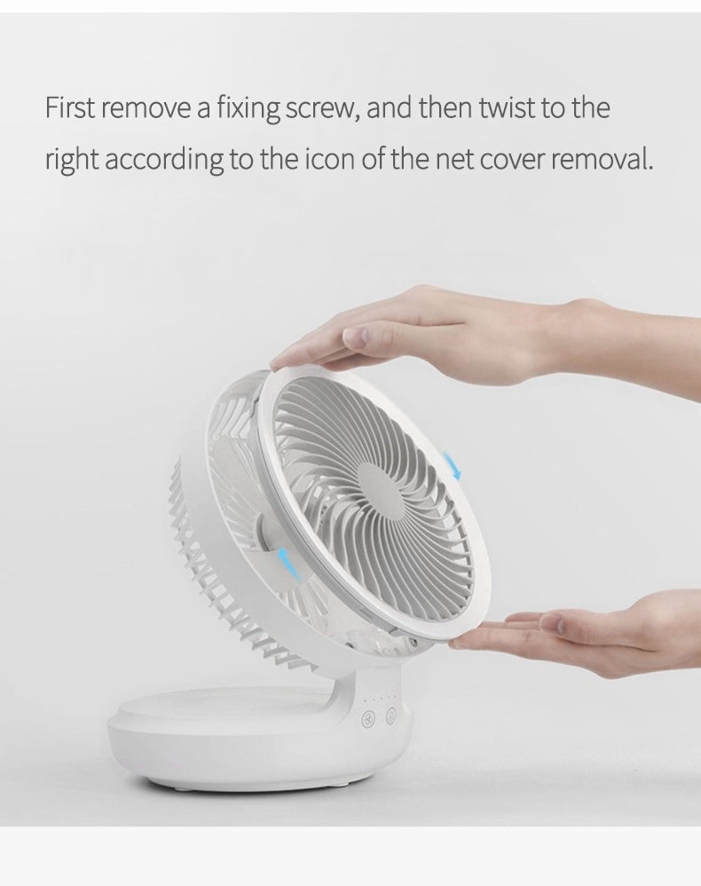 Portable Wireless Foldable Fan Night Lamp - Image 2