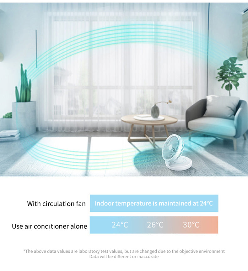 Portable Wireless Foldable Fan Night Lamp - Image 3