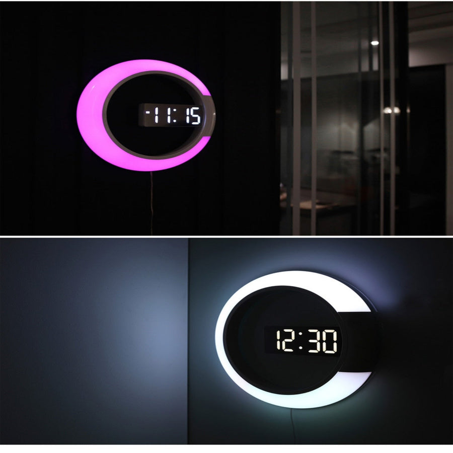LED Ring Lamp Wall Clock - Image 2