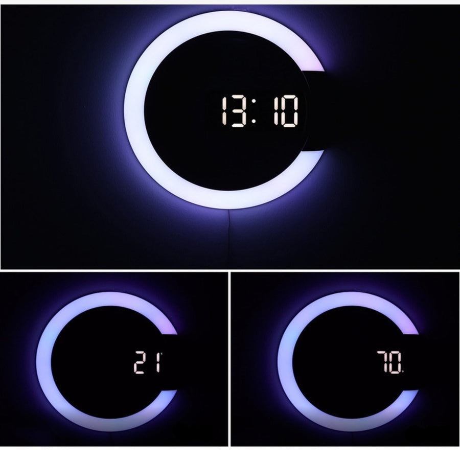 LED Ring Lamp Wall Clock - Image 4