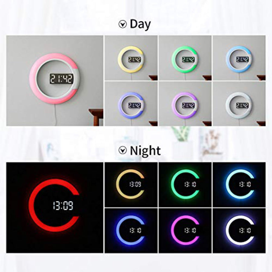 LED Ring Lamp Wall Clock - Image 5