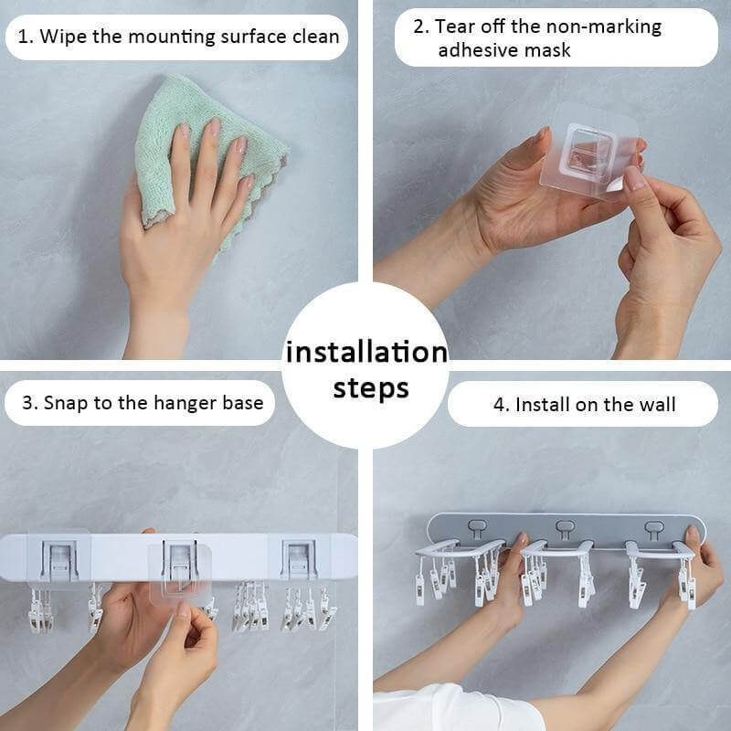 Wall-Mounted Folding Easy Drying Sock Hanger Rack - Image 5
