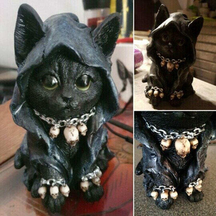 Resin Black Cat Statue Decor - Image 6