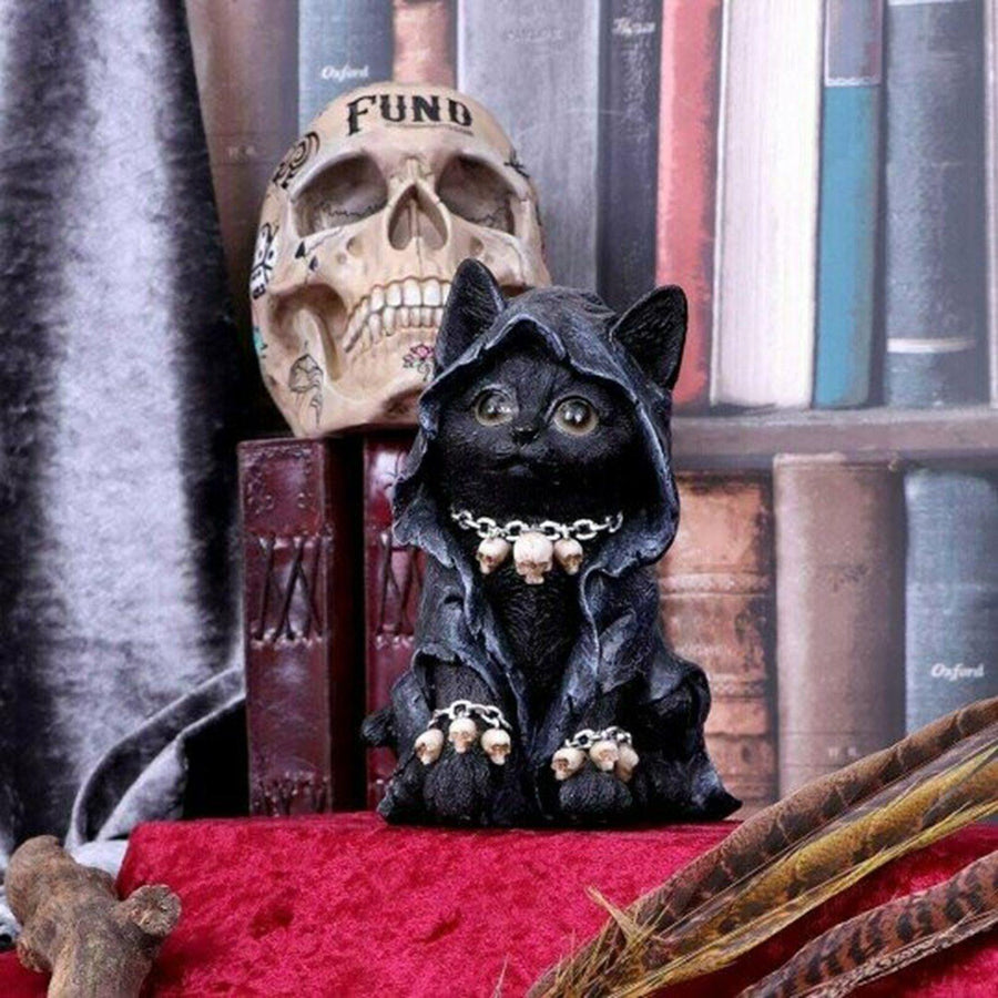 Resin Black Cat Statue Decor - Image 1