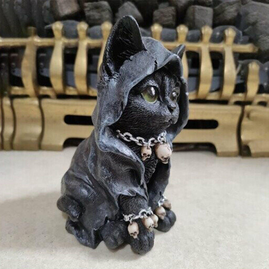 Resin Black Cat Statue Decor - Image 2