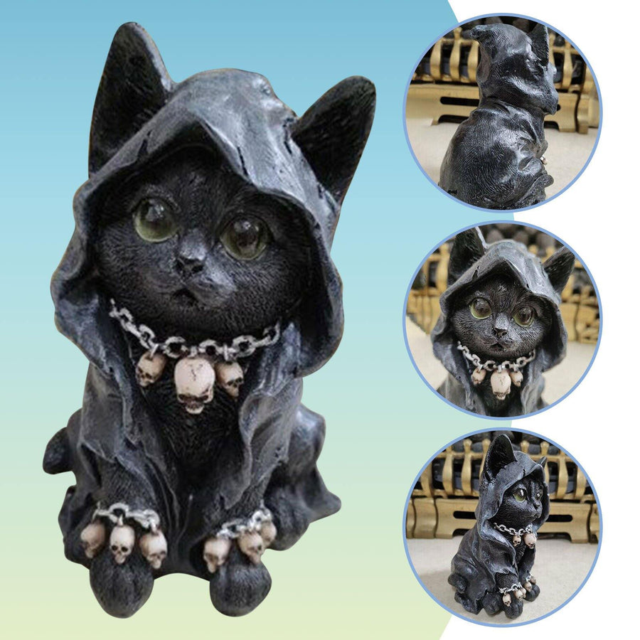 Resin Black Cat Statue Decor - Image 4