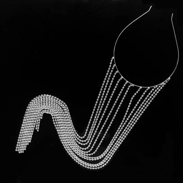 Rhinestone Full Crystal Headband Chain - Image 1