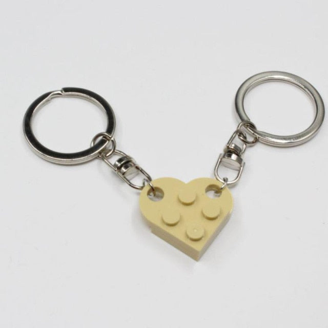 Couples Love Toy Brick Heart Keychain - Image 31