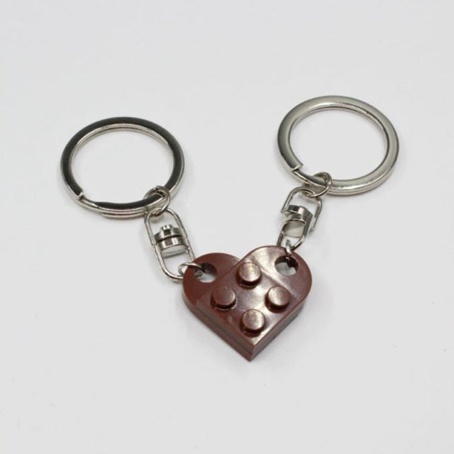 Couples Love Toy Brick Heart Keychain - Image 15