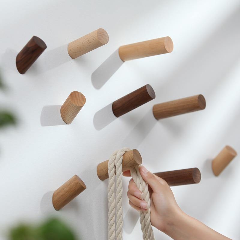 Nordic Wooden Easy Wall-Mounted Clothes Hanger - Image 12