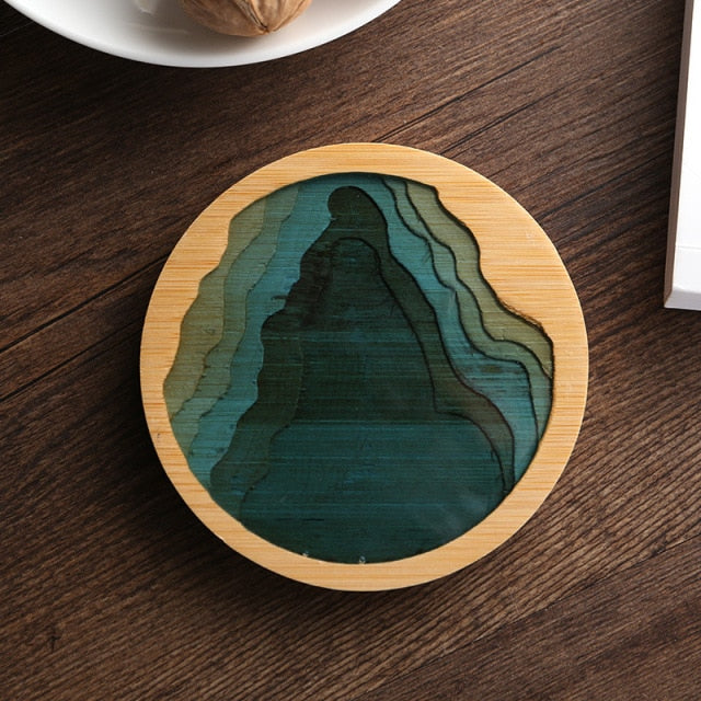 Water Art Insulated Bamboo Coasters - Image 7