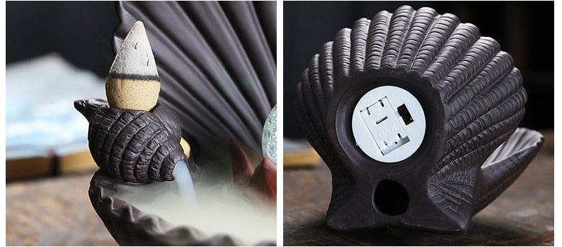 Ceramic Shell Incense Holder Led Lamp - Image 10