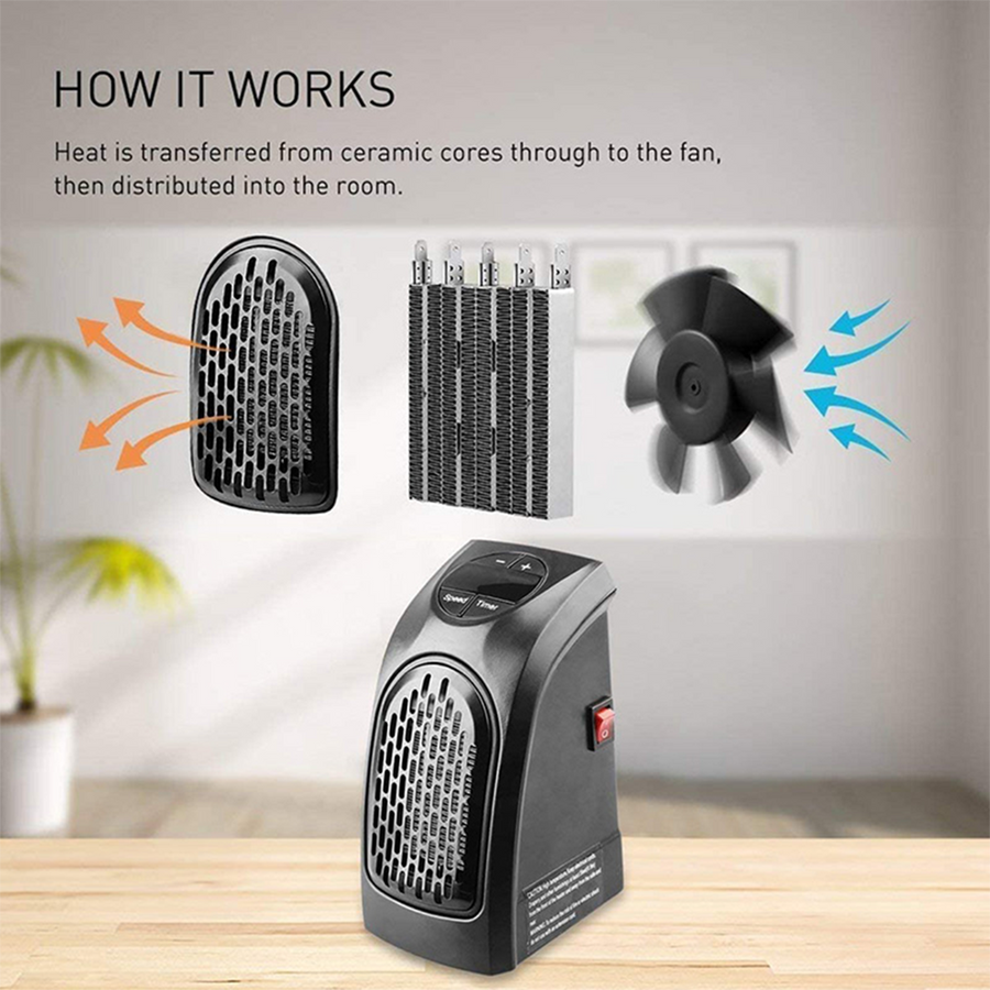 Simple Electric Wall Socket Heater Fan - Image 2