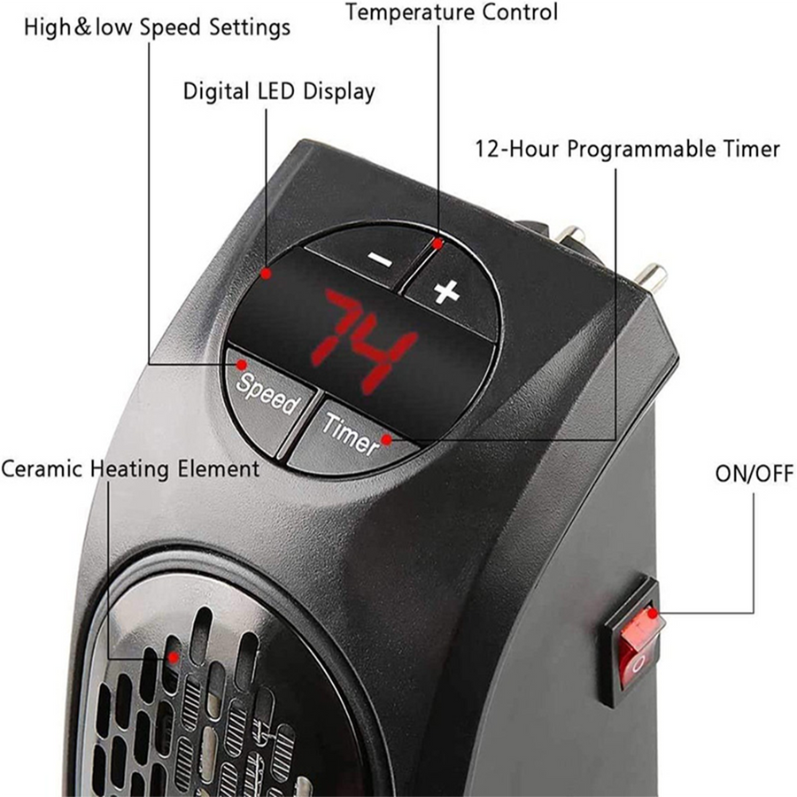 Simple Electric Wall Socket Heater Fan - Image 4