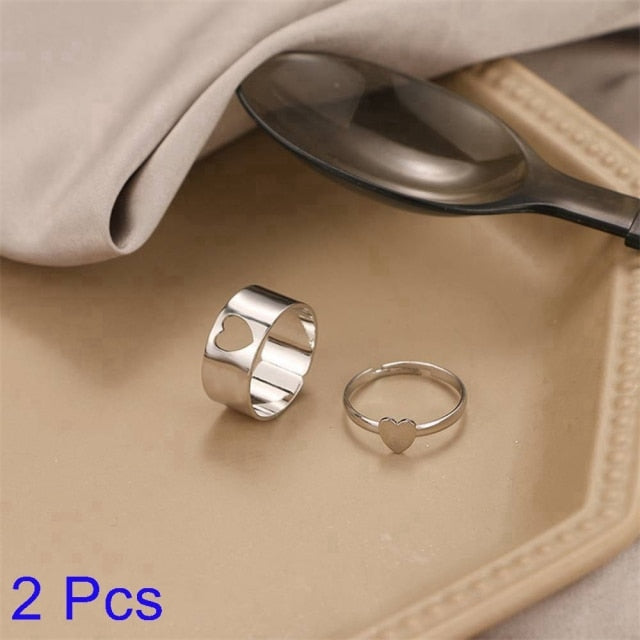 Creative Lovely Couples Matching Ring Set - Image 8