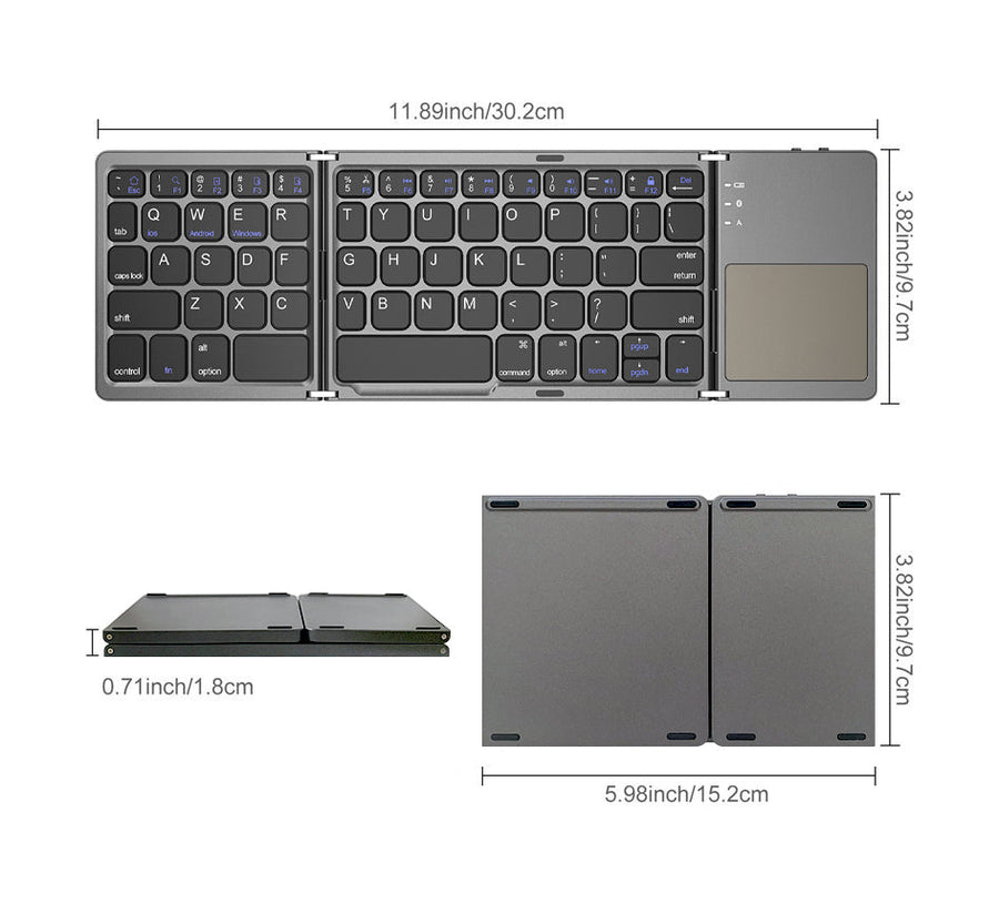 Universal Mini Foldable Wireless Keyboard with Touchpad - Image 8