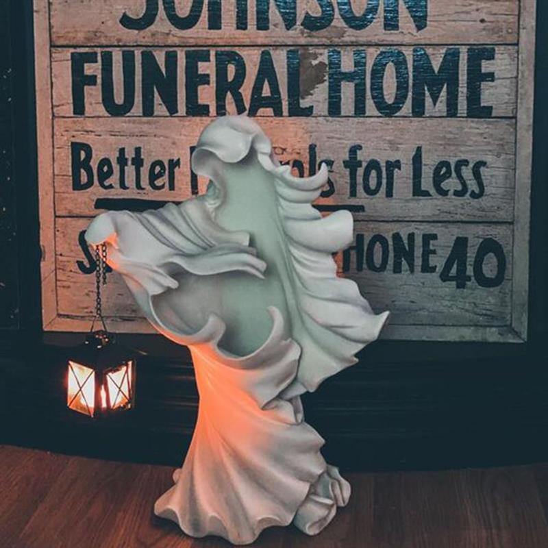 Halloween Ghost Holding Lantern Statue Resin Statue - Image 1