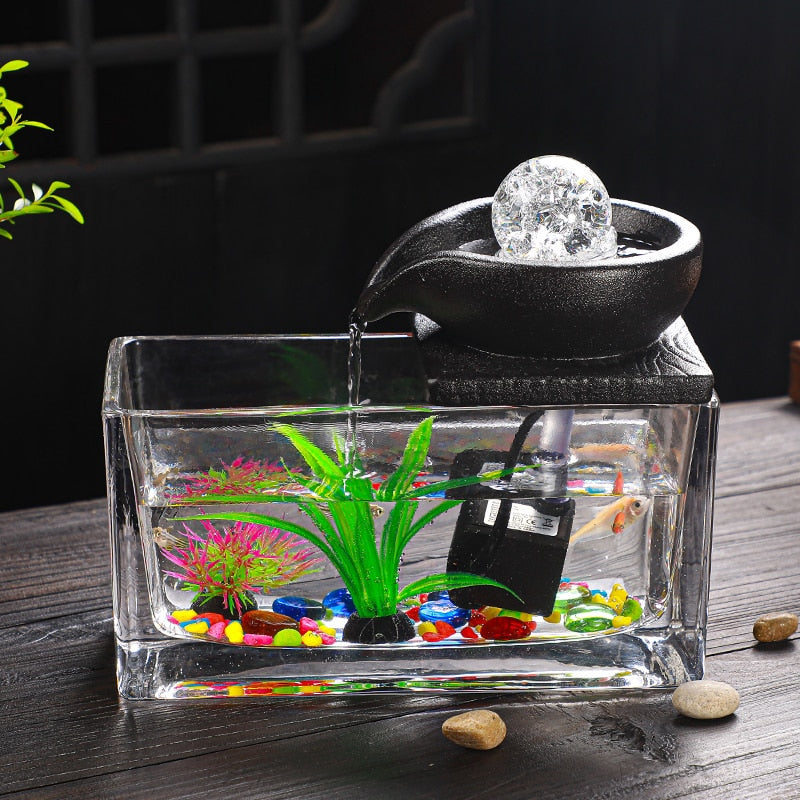 Creative Teapot Flowing Water Fish Tank - Image 9