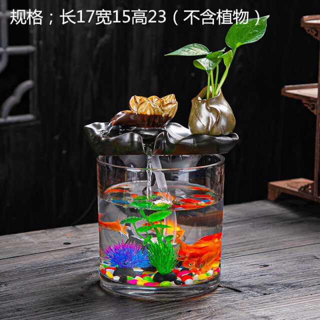 Creative Teapot Flowing Water Fish Tank - Image 11