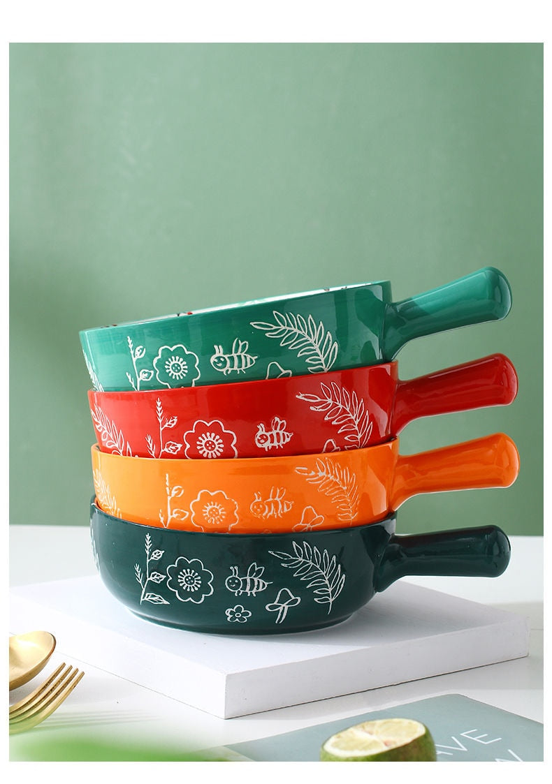 Handmade Animal Flower Large Ceramic Bowl - Image 5