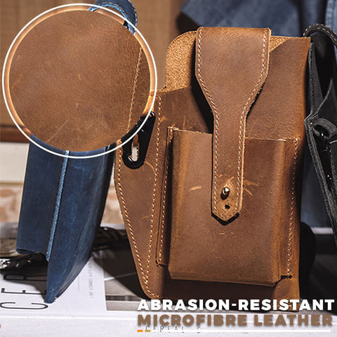 Retro Leather Multifunctional Phone Holder Waist Bag - Image 4