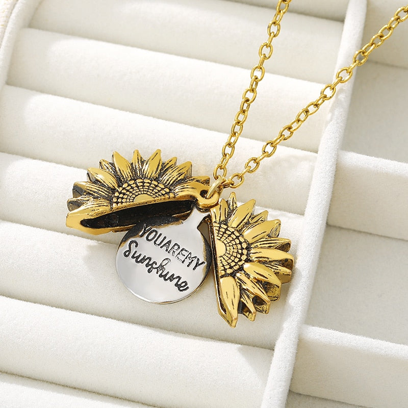 You Are My Sunshine Sunflower Creative Necklace - Image 1