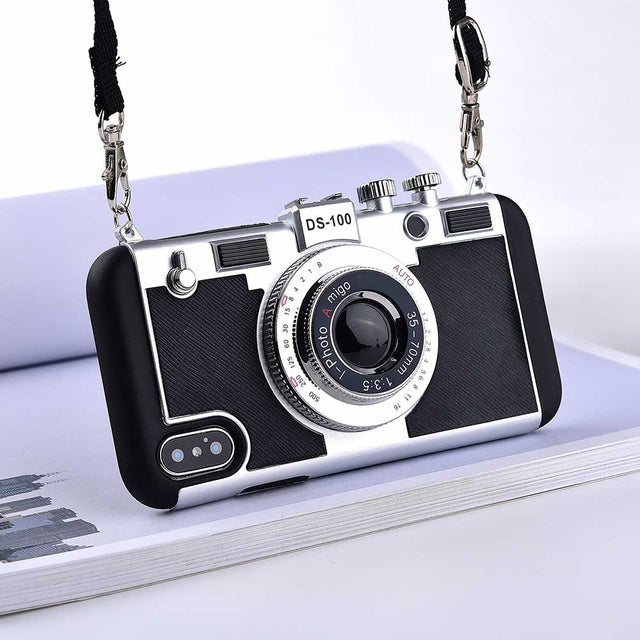 Retro Camera Silicone Iphone Cases With Long Strap Rope - Image 6