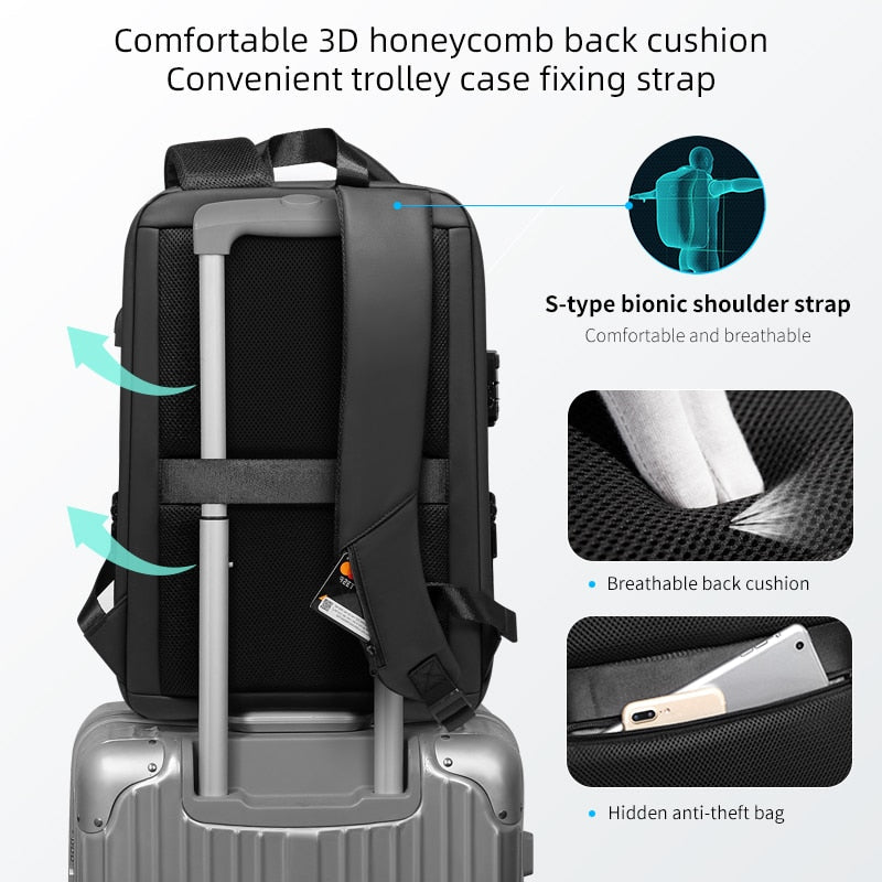 Elegant Anti-Theft USB Travel Backpack - Image 11