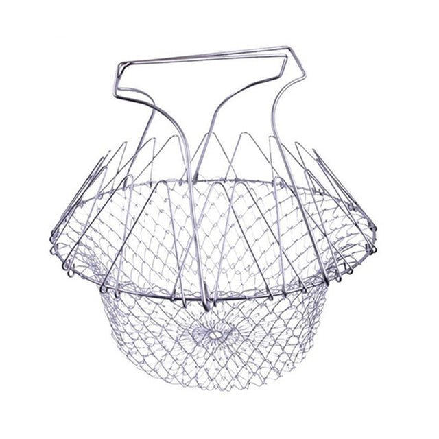 Multifunctional Foldable Steam Fry Cooking Mesh Strainer - Image 7