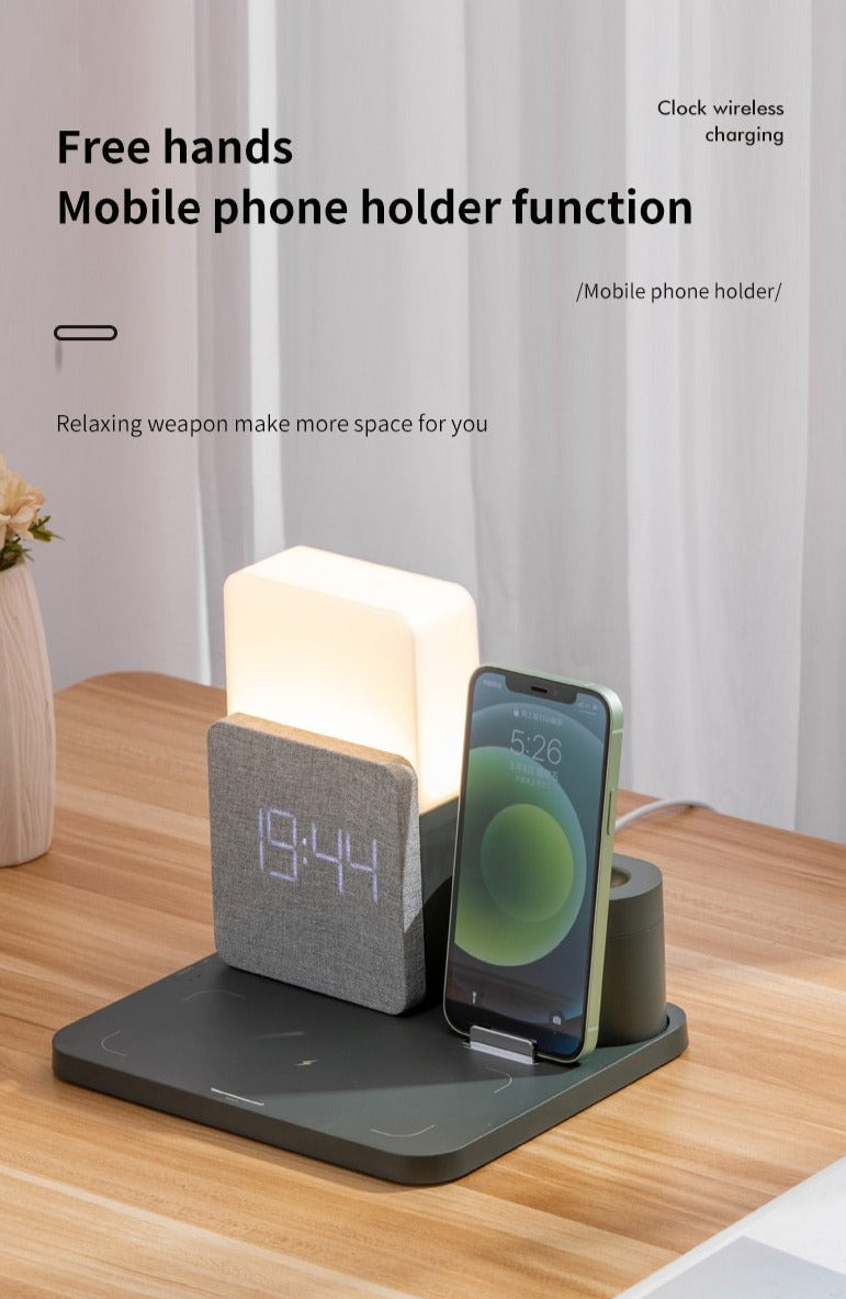 Modern Alarm Clock Wireless Charger Desk Lamp - Image 10