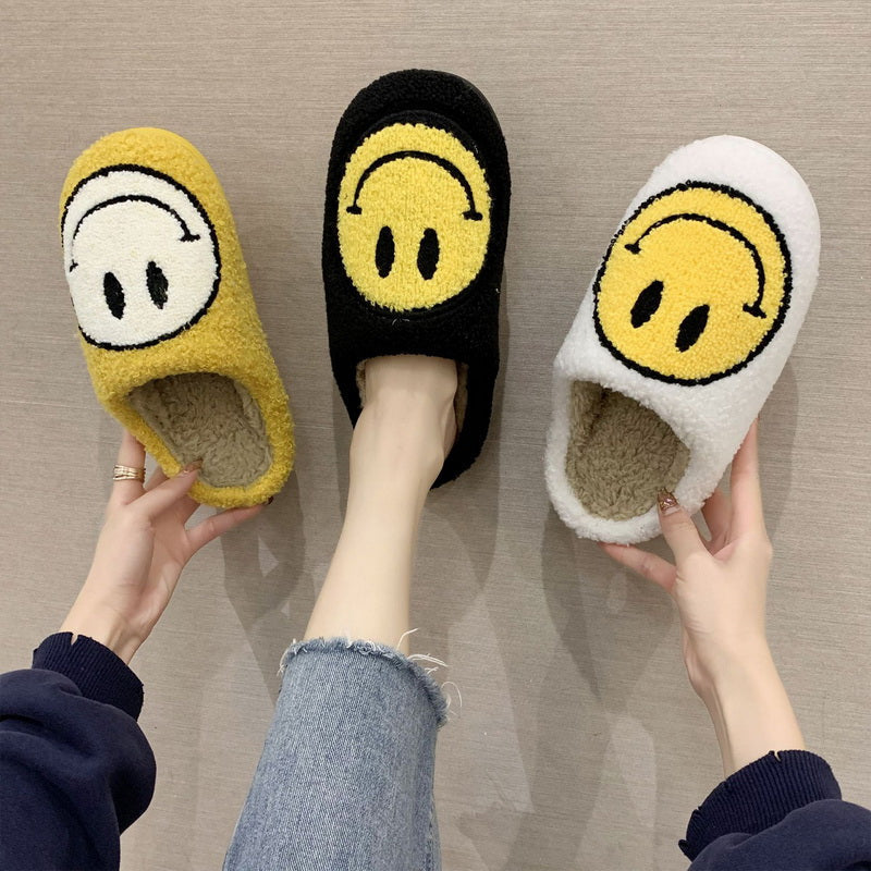 Smiley Face Warm Fluffy Slippers - Image 3