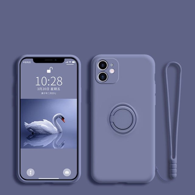 Soft Silicone Hand Strap Ring iPhone Cover - Image 17