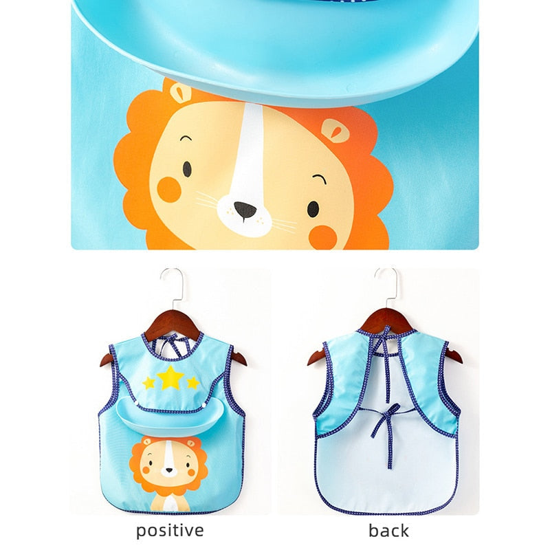 Waterproof Cute Animal Print Baby Apron - Image 12