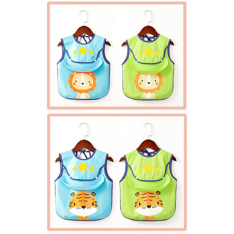 Waterproof Cute Animal Print Baby Apron - Image 6