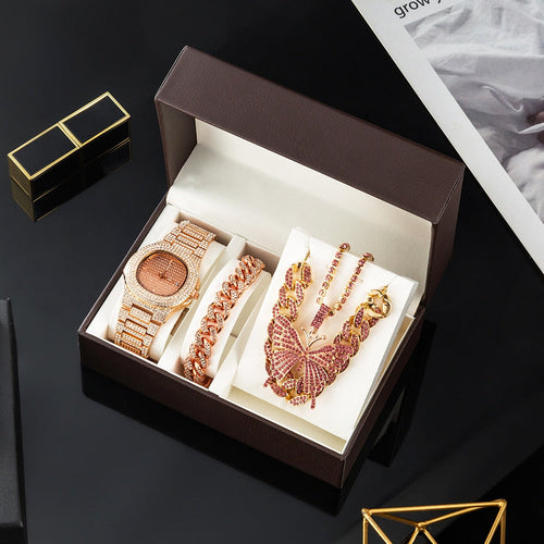 Luxury Crystal Women Watch Jewelry Gift Set - Image 0