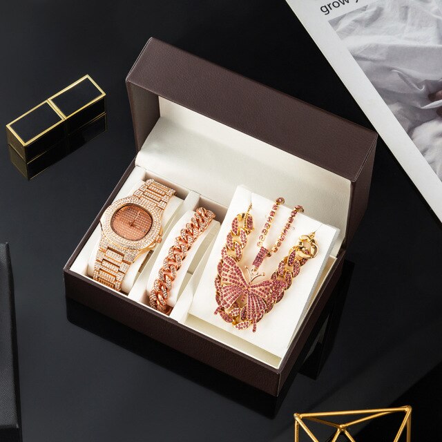 Luxury Crystal Women Watch Jewelry Gift Set - Image 8