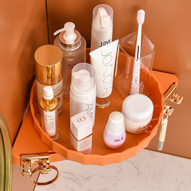 Wall-Mounted Pastel Bathroom Corner Storage Shelf - Image 13